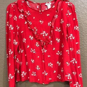 Red long sleeve top
